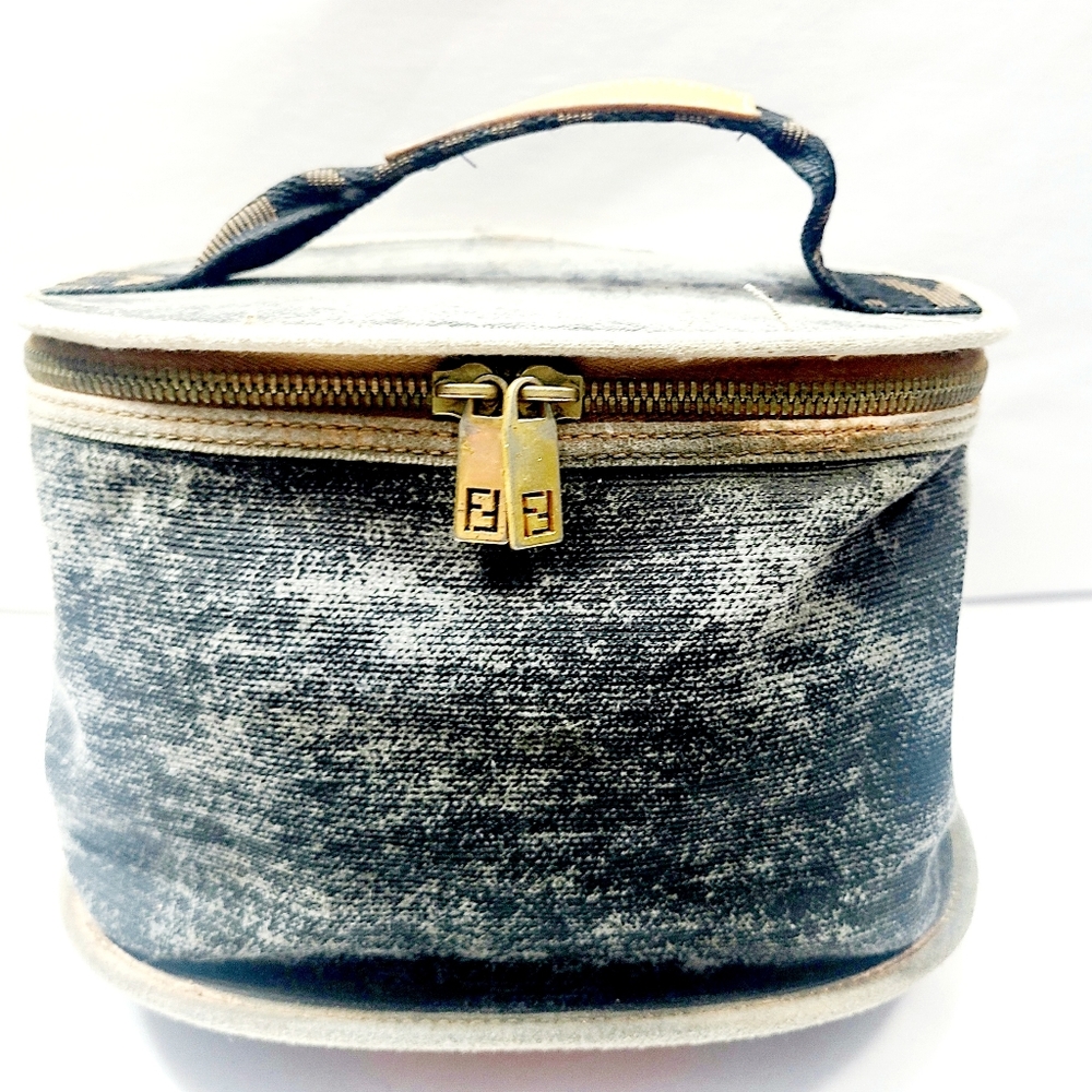 Fendi Canvas Leather Satchel Bag